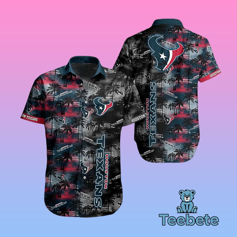 Summer Coconut Tree Tropical Houston Texans Authentic Hawaiian Shirts