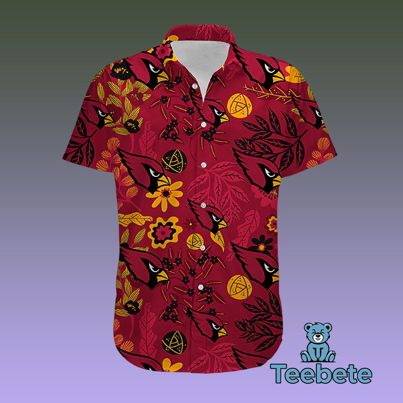 Tropical Arizona Cardinals Logo 70S Hawaiian Shirt