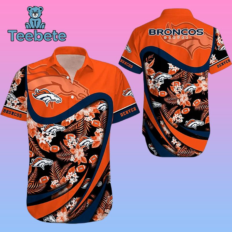 Tropical Floral Orange Denver Broncos Wild Hawaiian Shirts