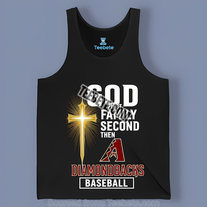 Arizona Diamondbacks God First Family Second Baseball Retro Tanktop Arizona Diamondbacks God First Family Second Baseball Retro Tanktop