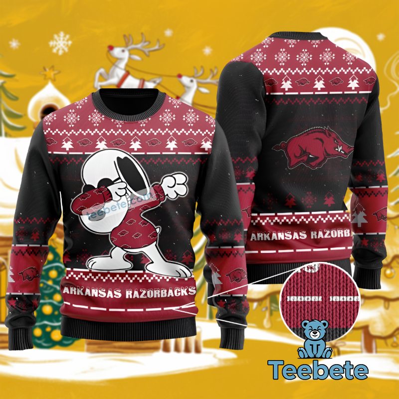 Arkansas Razorbacks Snoopy Christmas Ugly Sweater Ugly Party Unisex