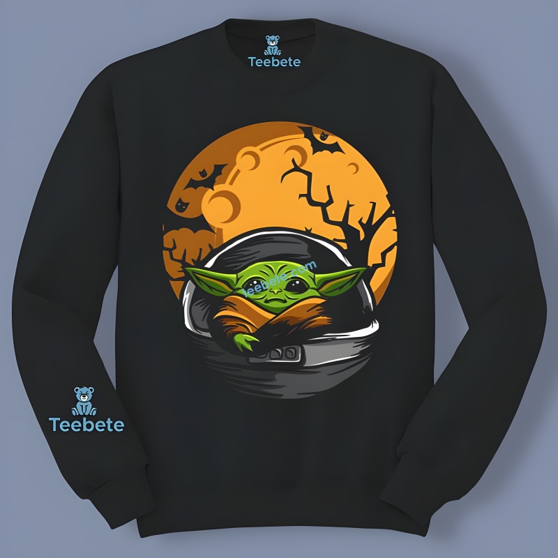 Baby Yoda Star Wars Under The Moon Halloween Long Sleeve Color Baby Yoda Star Wars Under The Moon Halloween Long Sleeve Color