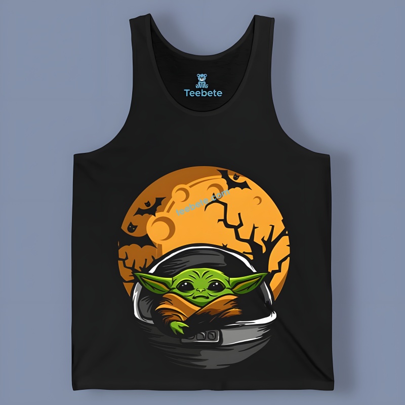 Baby Yoda Star Wars Under The Moon Halloween Tanktop Color Baby Yoda Star Wars Under The Moon Halloween Tanktop Color