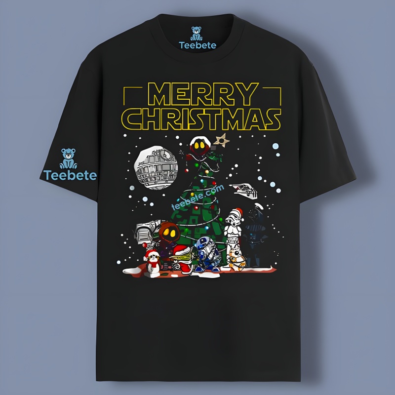 Baby Yoda Stormtroopers Darth Vader Star Wars Christmas Tree Tall Shirt