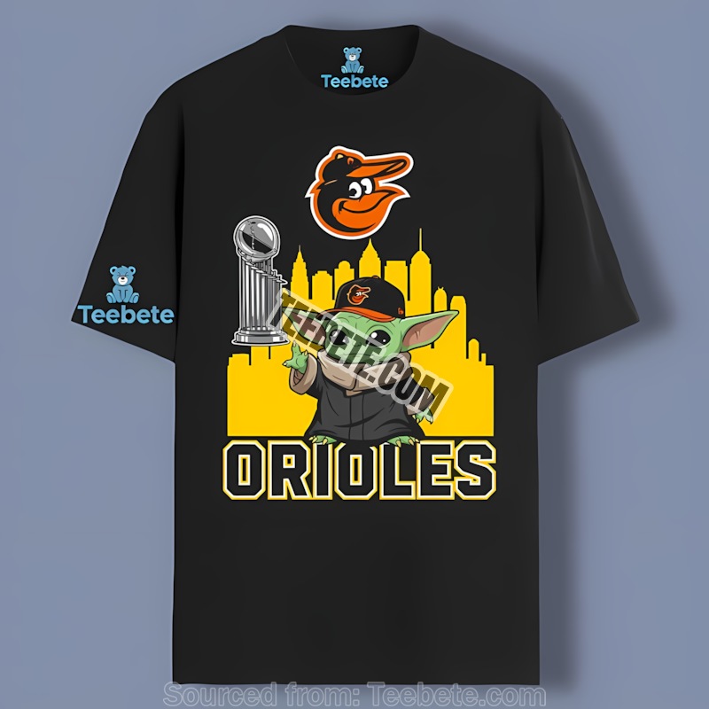 Baltimore Orioles Baby Yoda Holding World Series Trophy Regular Shirt
