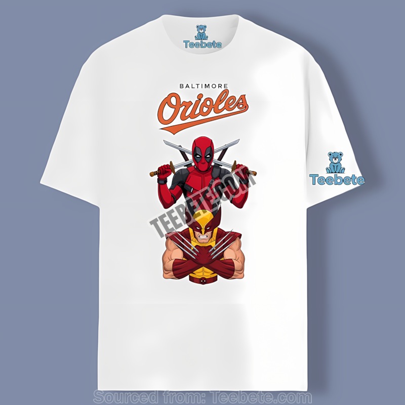 Baltimore Orioles Deadpool Wolverine Crossover Cotton Shirt
