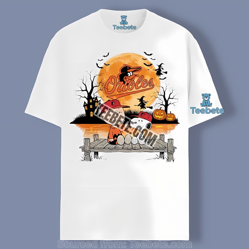 Baltimore Orioles Halloween Charlie Brown And Snoopy Adults Shirt