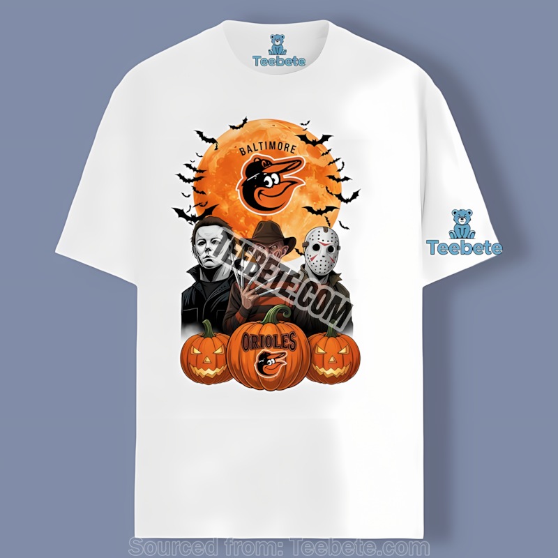 Baltimore Orioles Halloween Jason Voorhees Michael Myers Freddy Krueger Unisex Shirt
