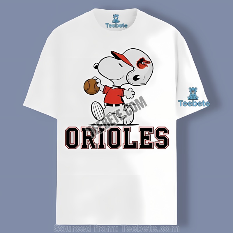 Baltimore Orioles Snoopy Baseball Running Color Shirt
