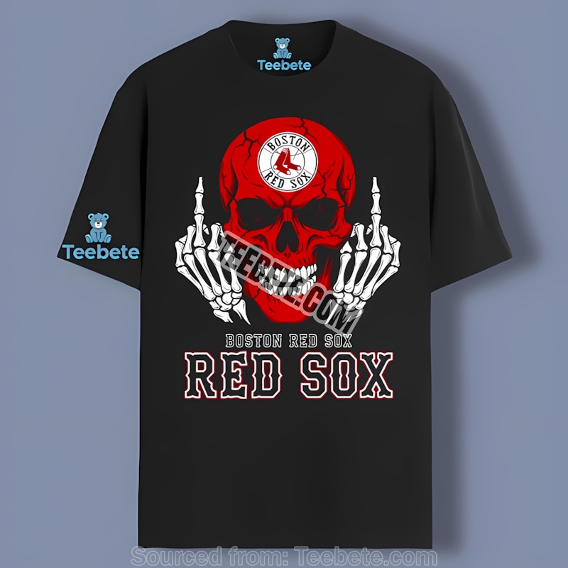 Boston Red Sox Skull Middle Finger Retro Shirt