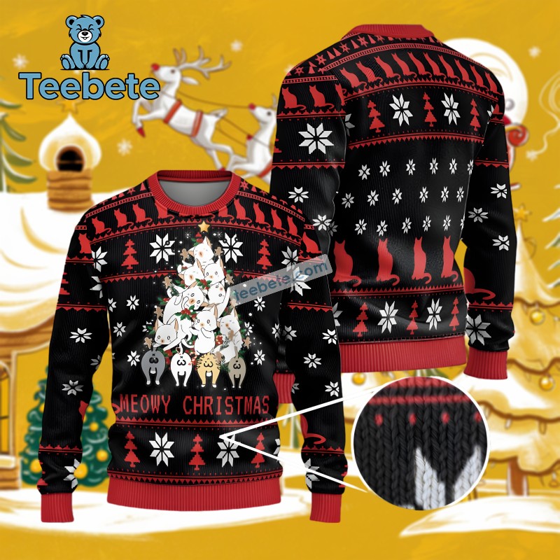 Cat Ugly Christmas Sweater For Holiday Fans