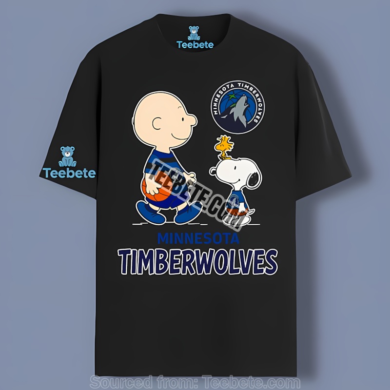 Charlie Brown Snoopy Minnesota Timberwolves Peanuts Basketball Shirt