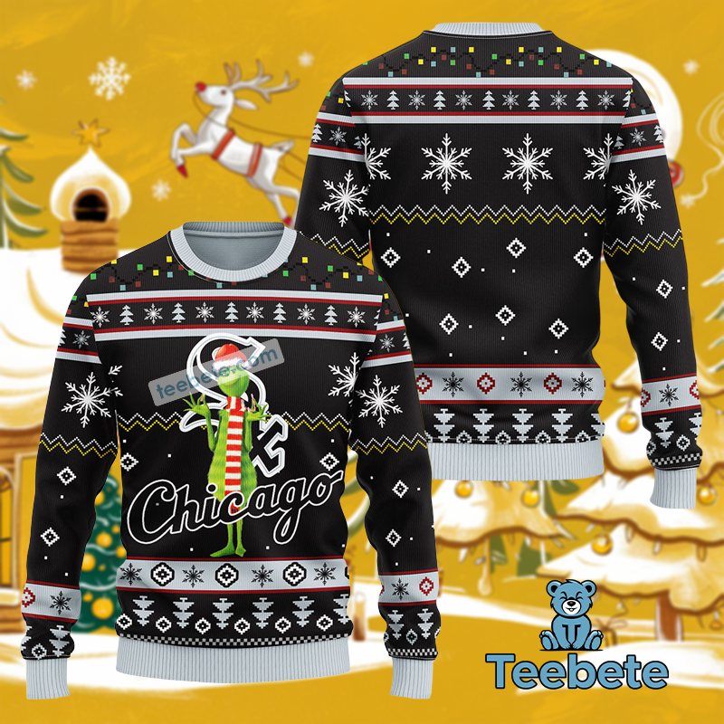 Chicago White Sox Grinch Christmas Ugly Sweater Black Best Unisex Chicago White Sox Grinch Christmas Ugly Sweater Black Best Unisex