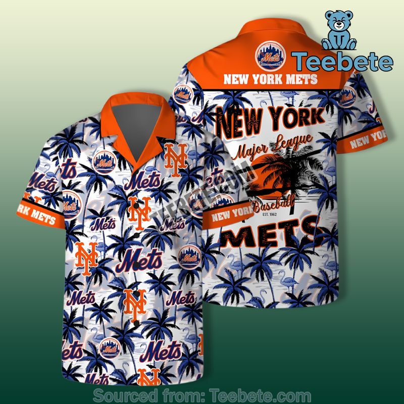 Coconut Vs Flamingo Blue Best New York Mets Hawaiian Shirts