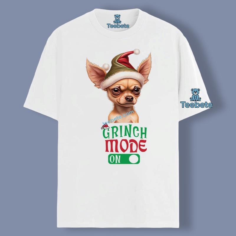 Cute Chihuahua In Grinch Mode Funny Xmas Gift Shirt Idea
