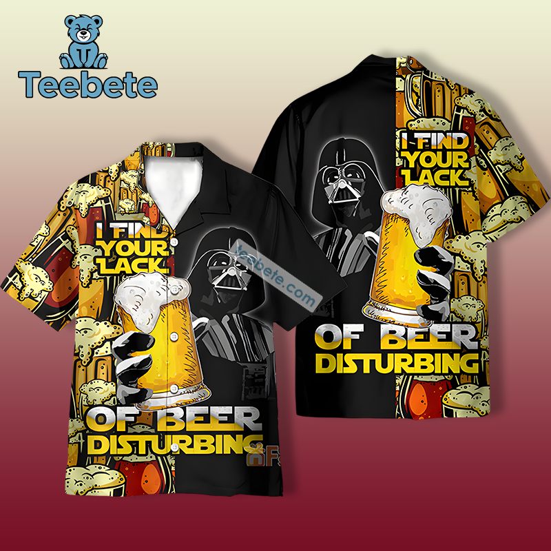 Darth Vader Find Your Lack Of Beer Yellow Traditional Hawaiian Shirt