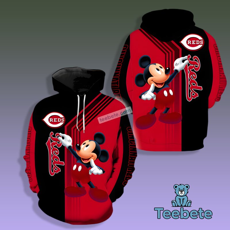 Cincinnati Reds Disney Mickey Mouse 3D Hoodie Full Print