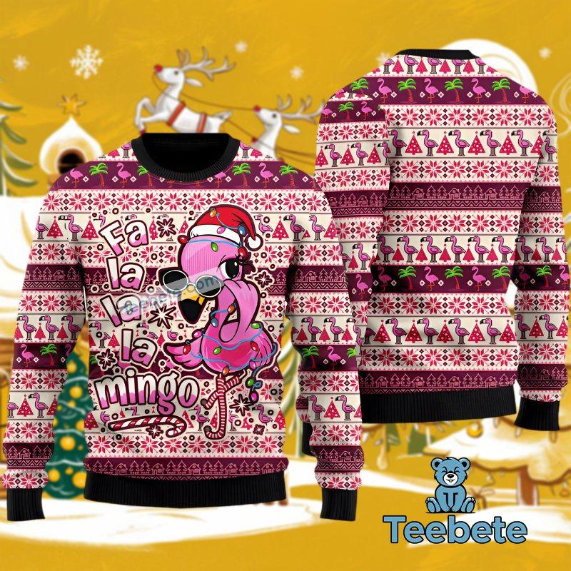 Fa La La Mingo Flamingo Ugly Christmas Sweater Cheap Xmas Style