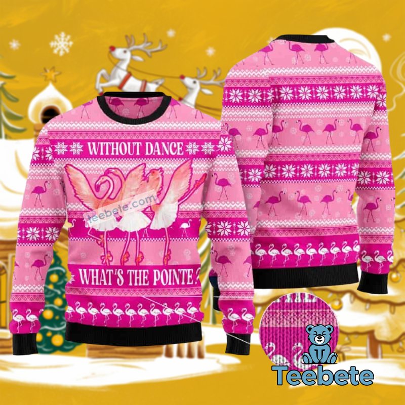 Flamingo Ballet Pink Naughty Flamingo Ugly Christmas Sweater