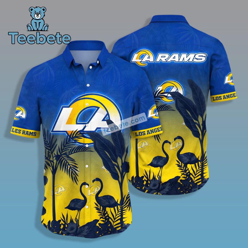 Flamingo Los Angeles Rams Blue Fancy Hawaiian Shirts