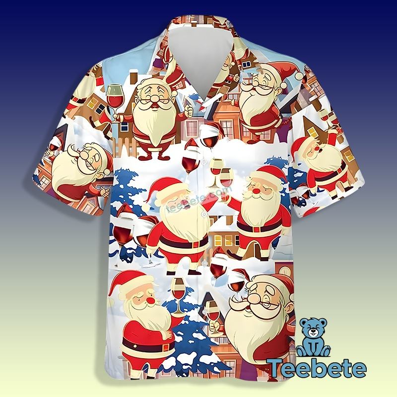 Funny Christmas Santa Claus Farmer Red Bears Hawaiian Shirt Funny Christmas Santa Claus Farmer Red Bears Hawaiian Shirt