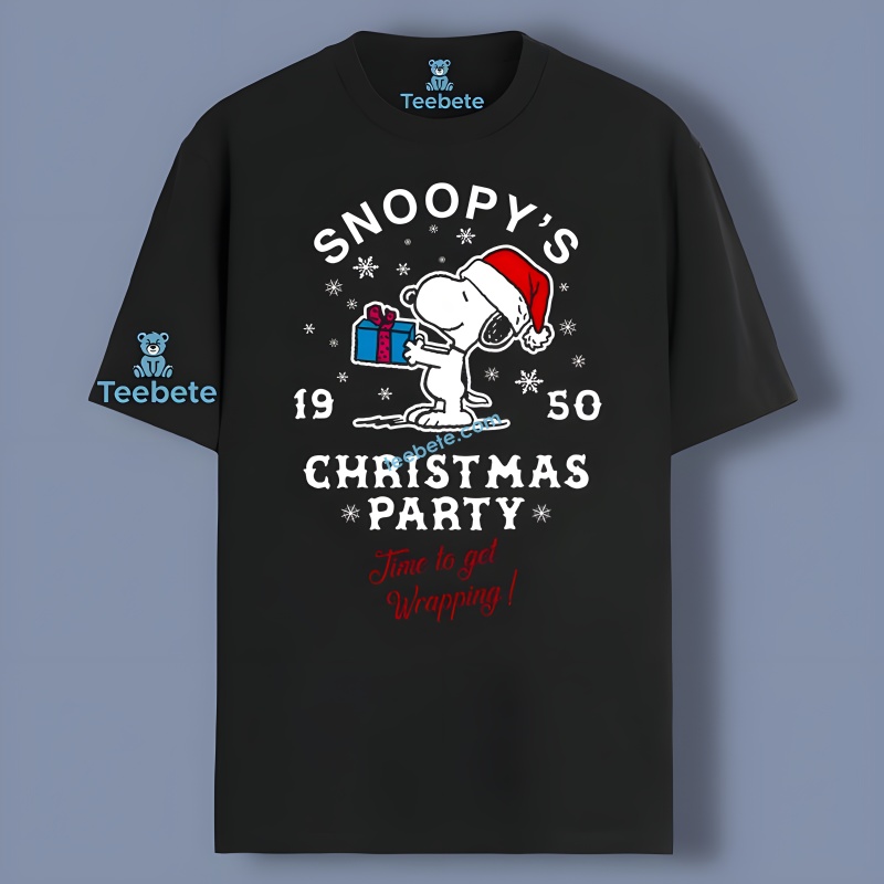 Funny Peanuts Snoopys Christmas Party Time To Get Wrapping Unisex Shirt Youth