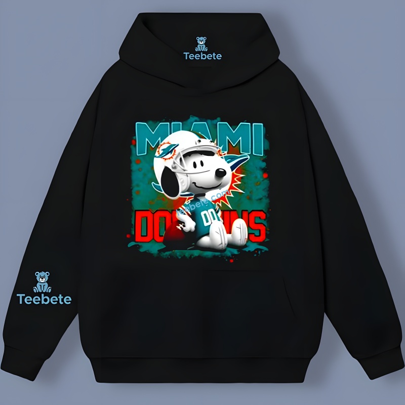 Funny Snoopy Player Miami Dolphins Logo Hoodie Funny Snoopy Player Miami Dolphins Logo Hoodie
