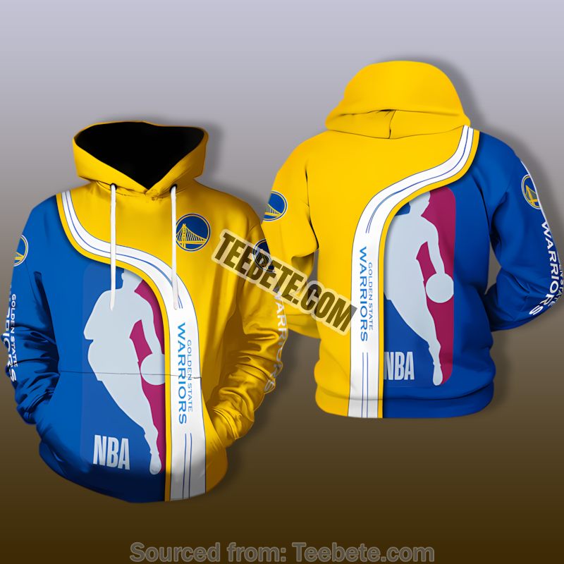 Golden State Warriors Skull Us Flag 3D Hoodie Blue Unisex