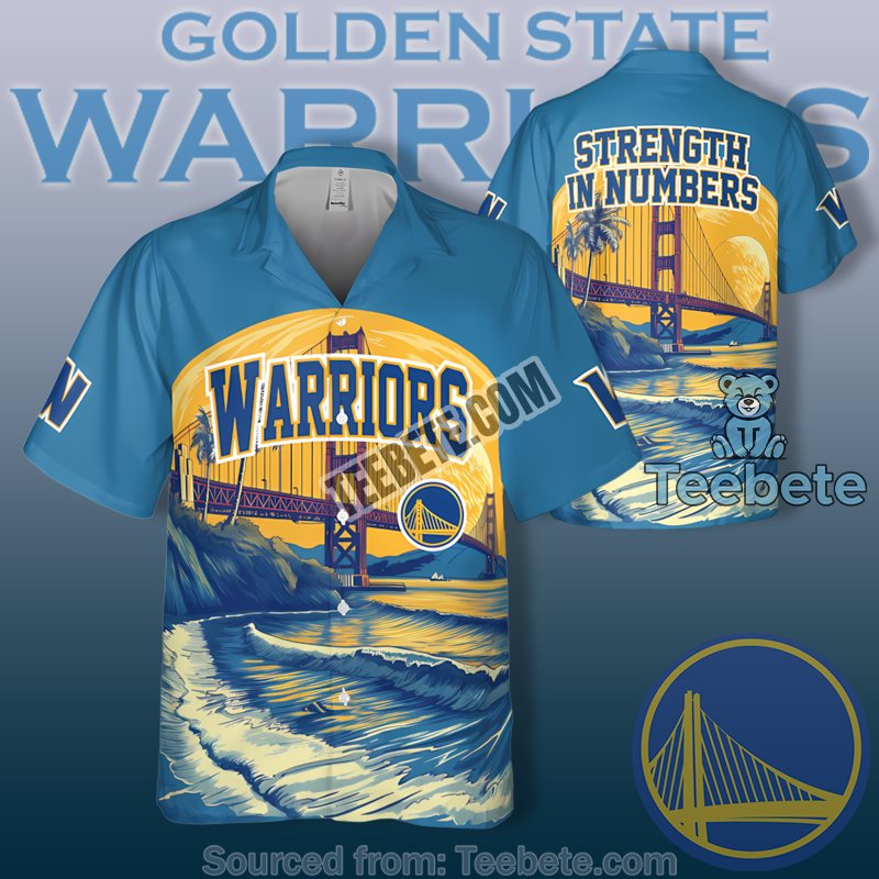 Golden State Warriors Golden Gate Bridge Ocean Blue Yellow Real Hawaiian Shirts