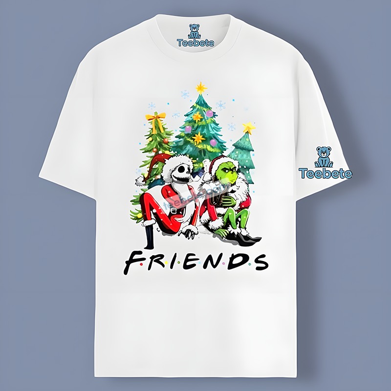 Grinch And Jack Skellington On Christmas Pine Forest Shirt Idea