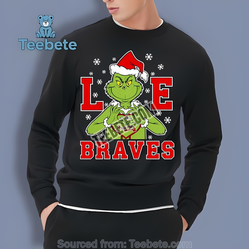 Grinch Love Atlanta Braves Christmas Cotton Sweatshirt Grinch Love Atlanta Braves Christmas Cotton Sweatshirt