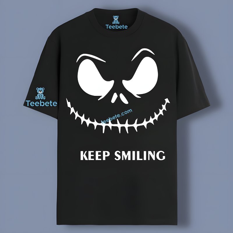 Halloween Jack Skellington Face Keep Smiling Boy Shirt