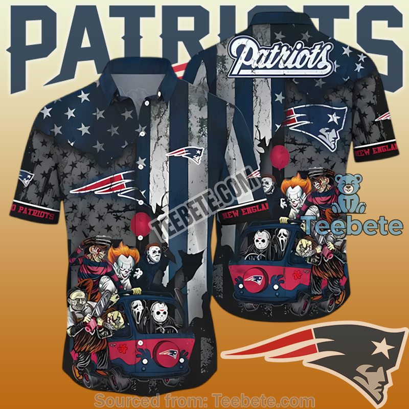 Halloween New England Patriots Vs Killer Team Navy Funny Hawaiian Shirts