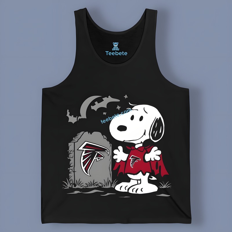 Halloween Vampire Snoopy Atlanta Falcons Tombstone Engraved Tanktop Halloween Vampire Snoopy Atlanta Falcons Tombstone Engraved Tanktop