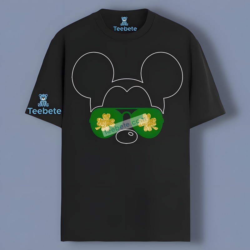 Happy St Patrick Day Mickey Mouse Shamrocks Sunglasses Shirt