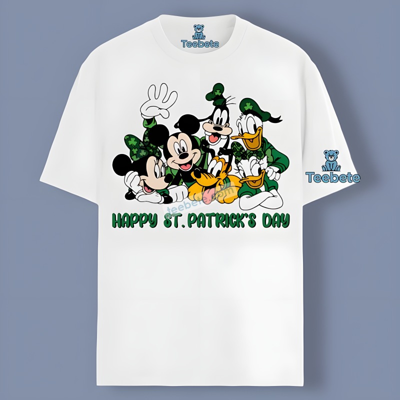 Happy St Patricks Day Disney Team Mickey Minnie Goofy Donald Duck Shirt