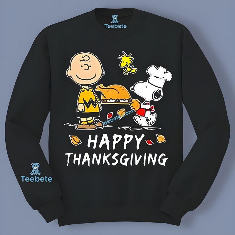 Happy Thanksgiving Charlie Brown And Snoopy Chef Turkey Long Sleeve Happy Thanksgiving Charlie Brown And Snoopy Chef Turkey Long Sleeve