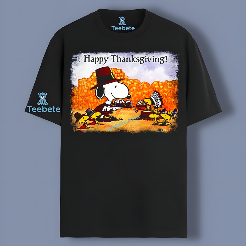 Happy Thanksgiving Snoopy And Woodstock Native Funny Shirt