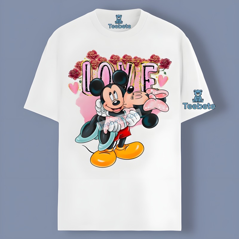 Happy Valentine Mickey And Minie Rose Shirt Design