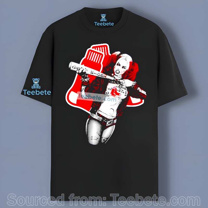 Harley Quinn And Boston Red Sox Logo Shirt