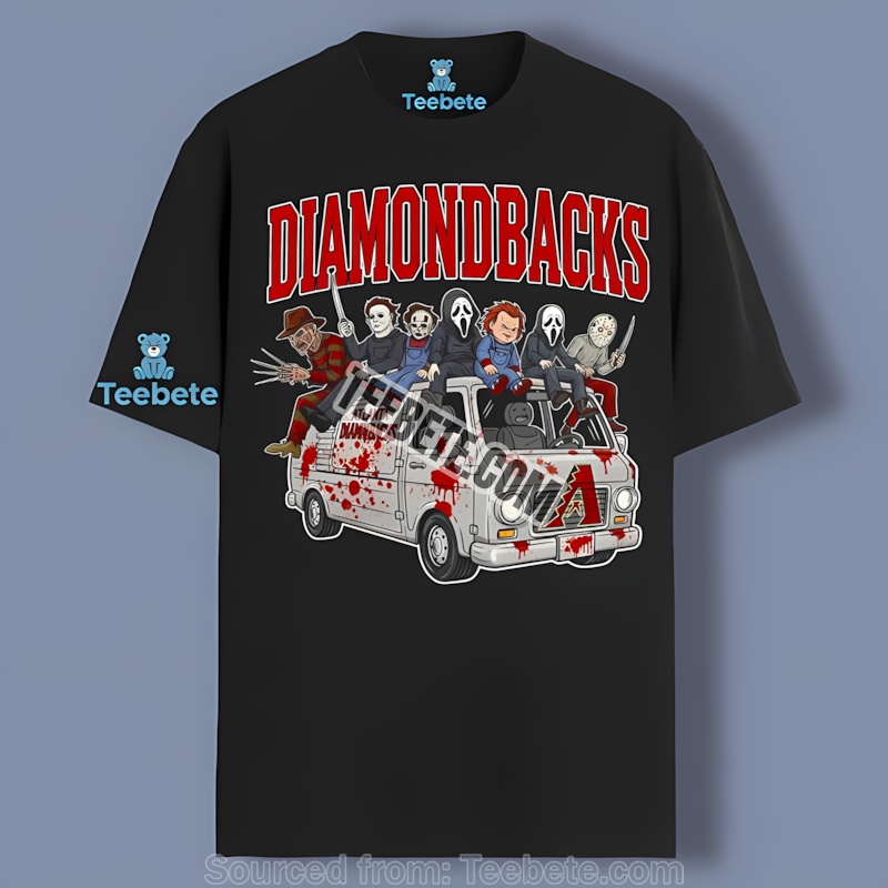 Horror Arizona Diamondbacks Vs Halloween Characters On Bus Trendy Shirt