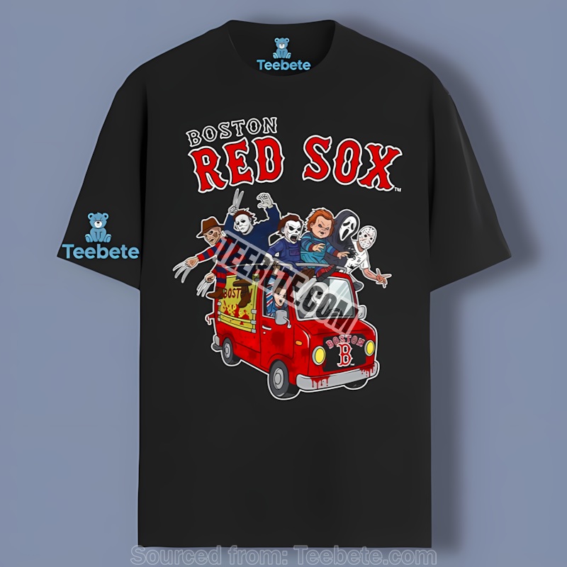 Horror Boston Red Sox Vs Halloween Characters On Bus Unisex Shirt