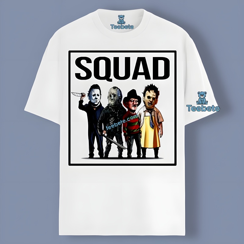 Horror Squad Killers Freddy Krueger Michael Myers Jason Voorhees Shirt