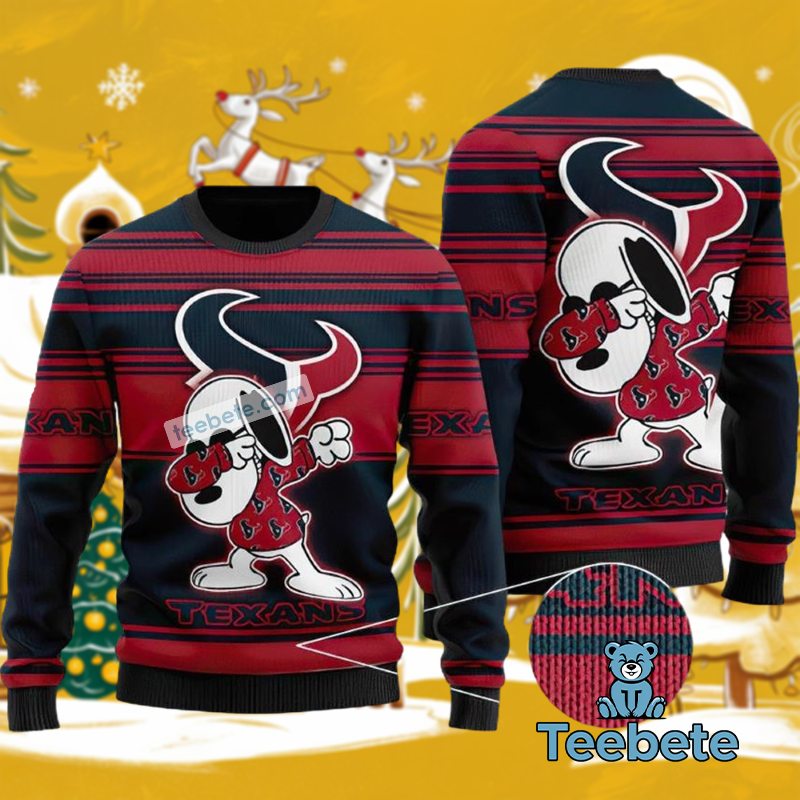Houston Texans Snoopy Christmas Ugly Sweater Red Family Matching