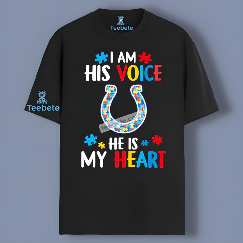 I Am His Voice He Is My Heart Indianapolis Colts Autism Shirt Youth