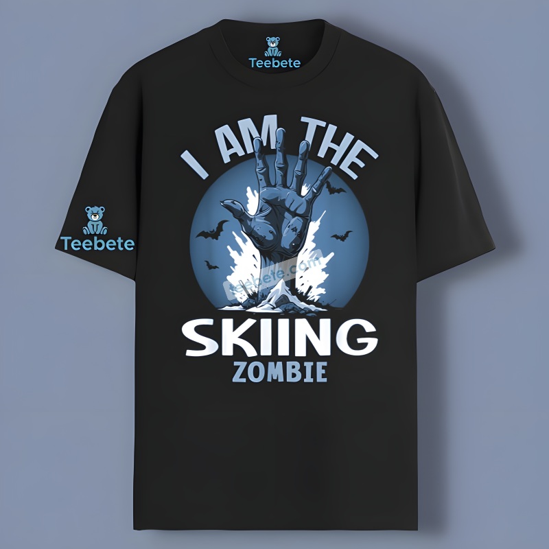 I Am The Skiing Zombie Halloween Image T Shirt Crewneck