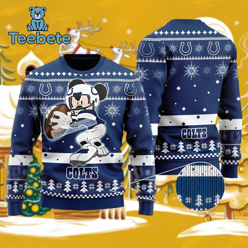 Indianapolis Colts Mickey Mouse Xmas Sweater For Ladies Womens Pullover