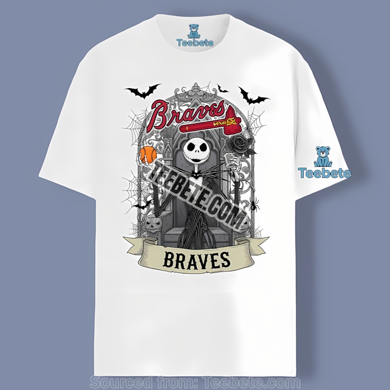 Jack Skellington Atlanta Braves Throne Color Shirt