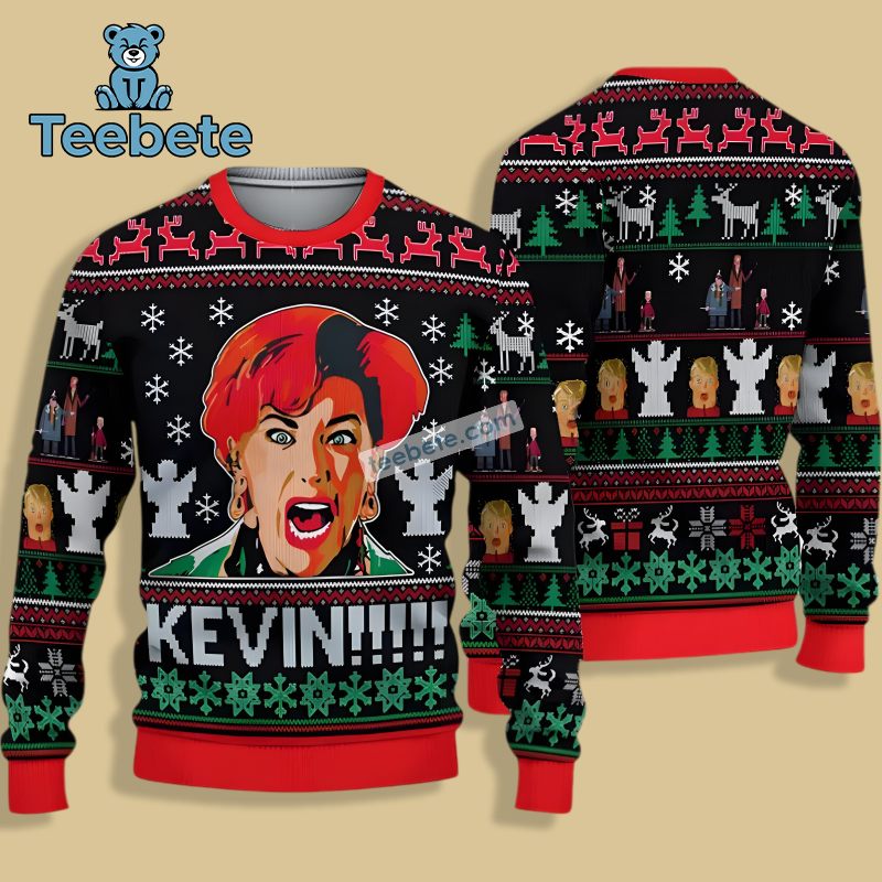 Home Alone Ya Filthy Animal Ugly Christmas Sweaters Couples Black Red