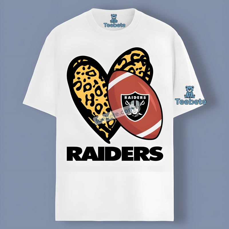 Las Vegas Raiders Leopard Heart Cotton Shirt
